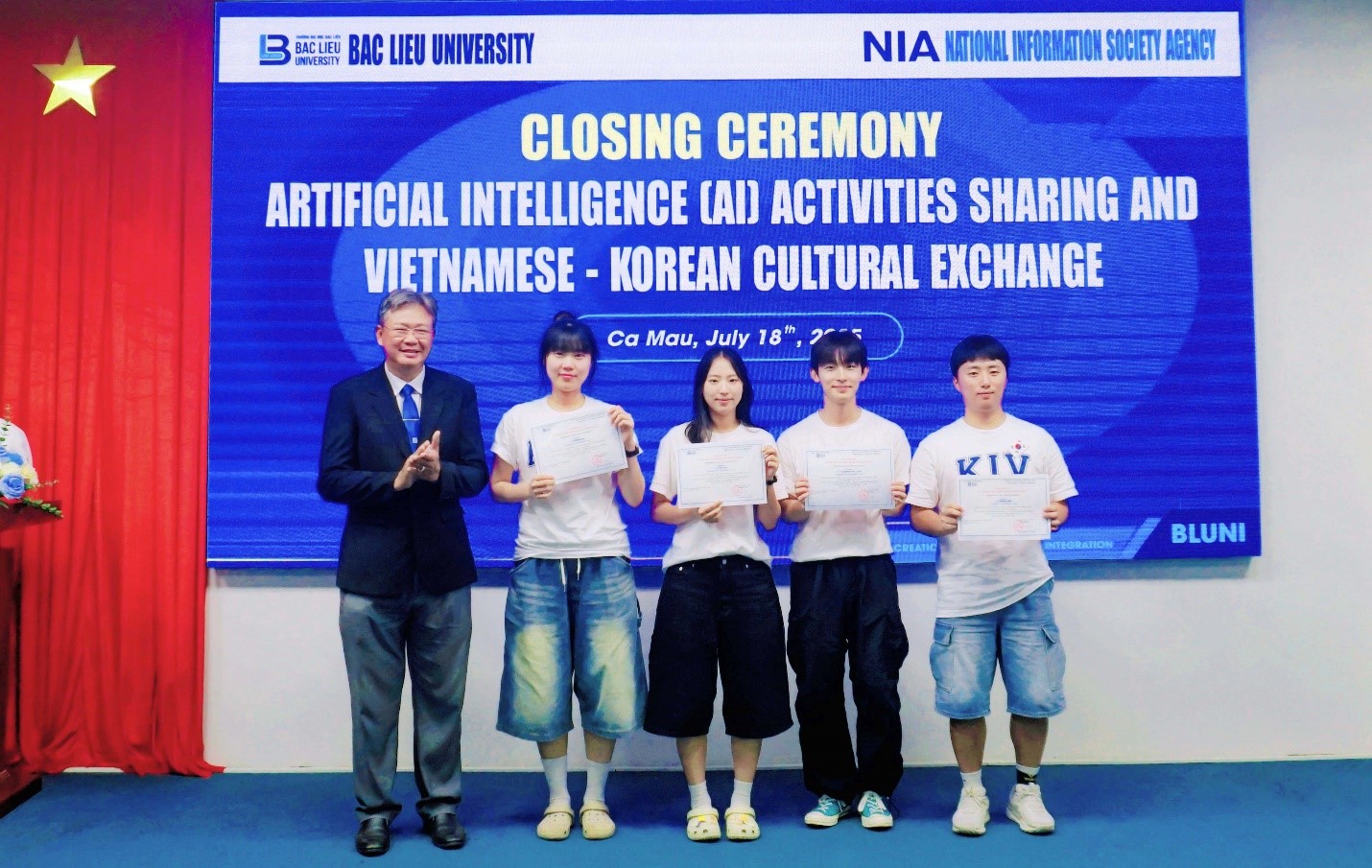 Lễ tổng kết hoạt động của Đoàn tình nguyện viên Hàn Quốc (NIA) tại Trường Đại Học Bạc Liêu